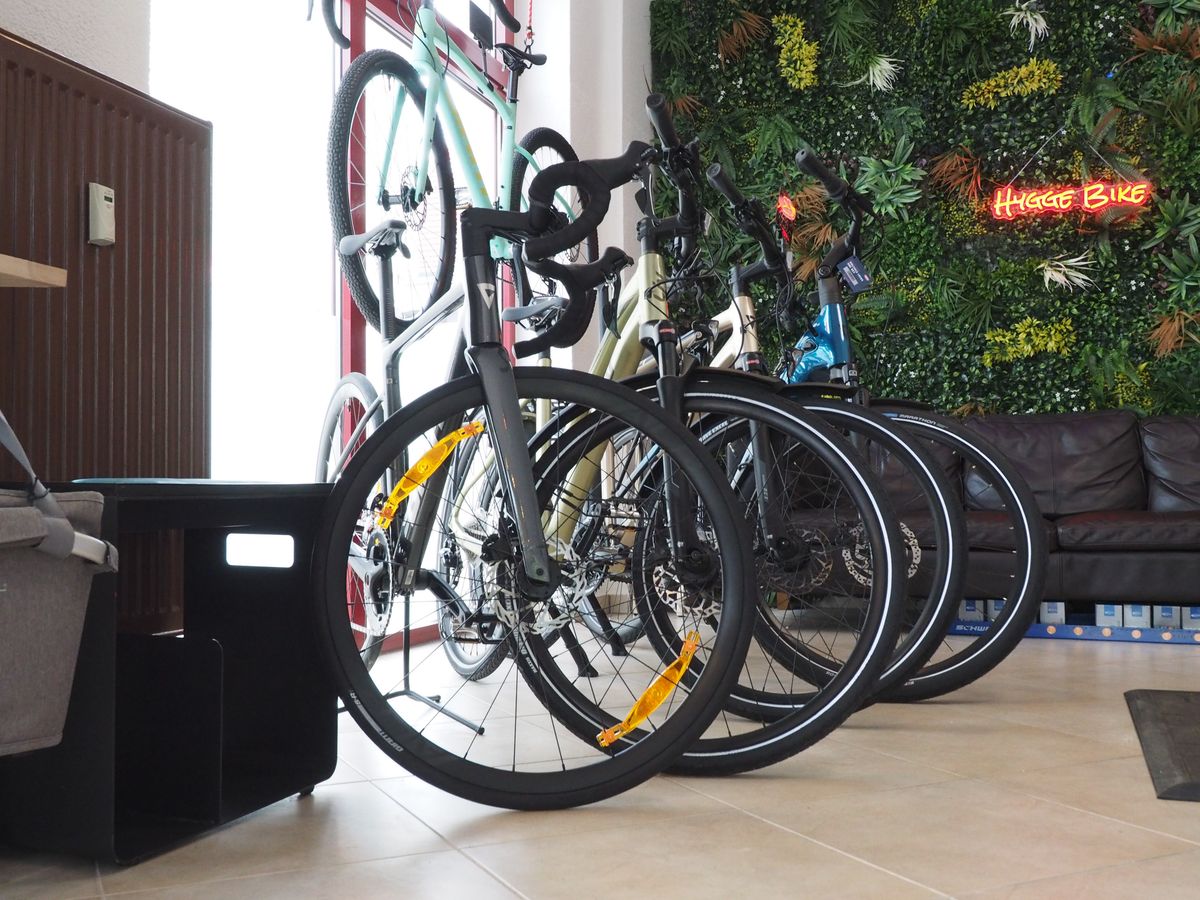 Gravel-Bikes im Showroom von Hygge Bike in Warnemünde